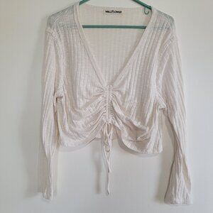 Wallflower Cropped Textured Long Sleeve Plus Size XXL